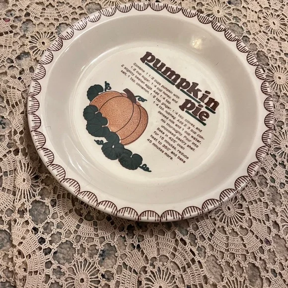 Mount Clemens Pottery Pumpkin Pie Recipe Vintage Plate - Picture 3 of 8